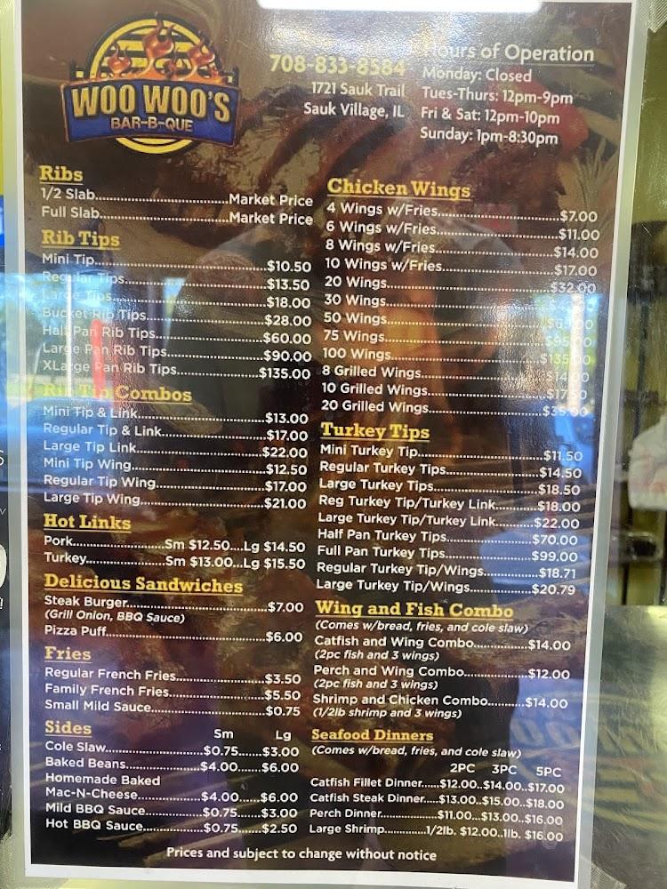 Woo Woo's Bar B Que Menu image 3